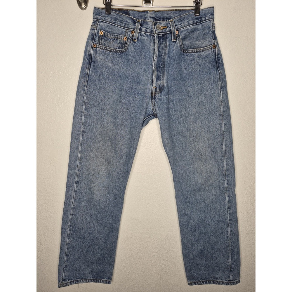 Vintage Levis 501 Button Fly Jeans Mens Tag 33x30 Measures 30x30 Medium Wash